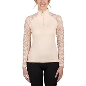 NEW KASTEL DENMARK 1/4 zip raglan long sleeve tee in blush